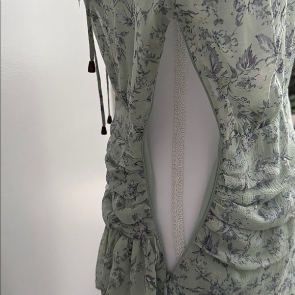 Olivaceous Long Sleeve Ruffled Tiered Romantic Mink Dress Size S - Picture 9 of 12